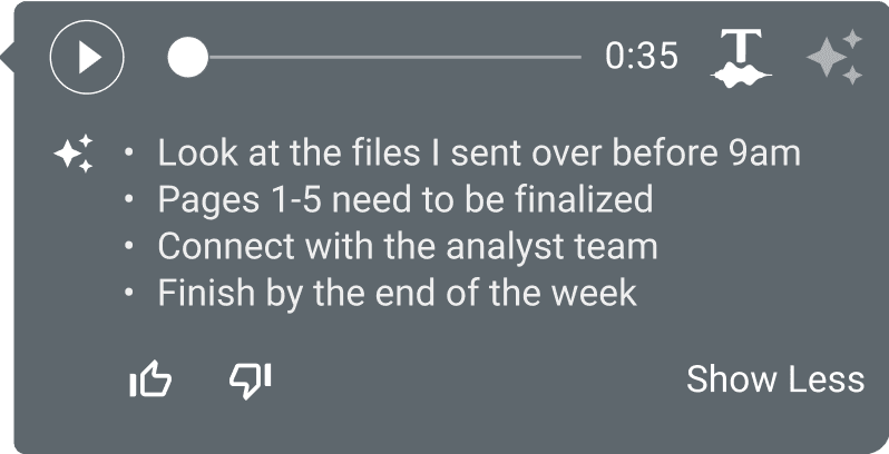 Message summary example