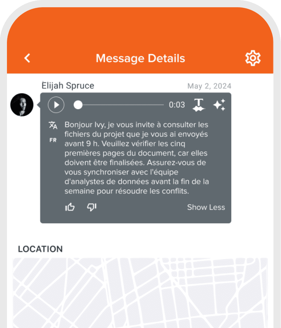 Voxer AI chat summary example